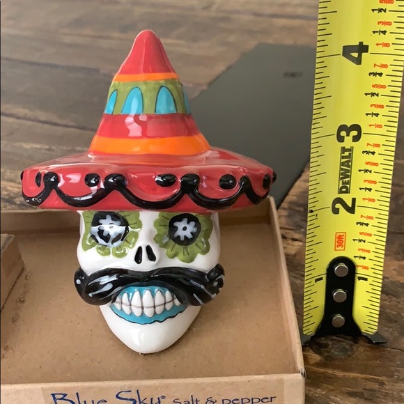 Blue Sky Halloween Skull Salt & Pepper Shakers - Picture 6 of 8